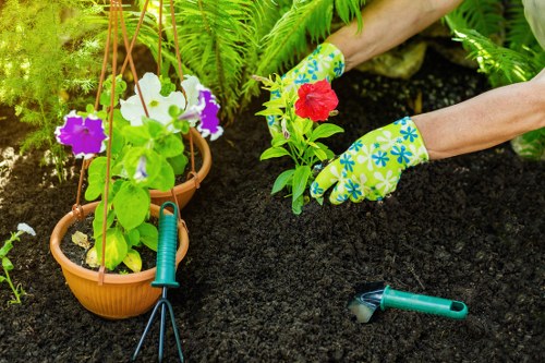 Pressure washing equipment cleaning exterior surfaces