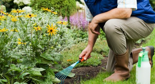 Eco-friendly pressure washing process in an urban setting